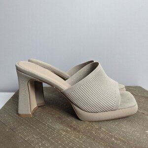 Cuccoo Everyday collection Square  toe chunky heel heeled slides sandals